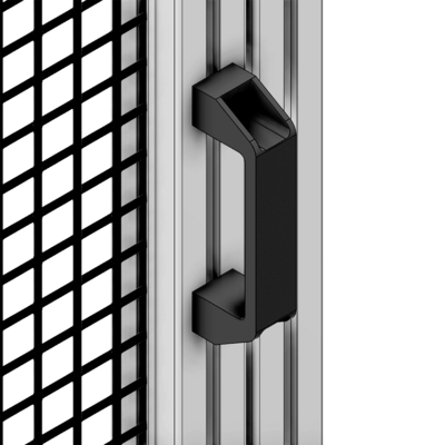 50-210-3SS MODULAR SOLUTIONS 120 GRAY NYLON PULL HANDLE<BR>STAINLESS STEEL HARDWARE 26MM X 137MM X 41MM
